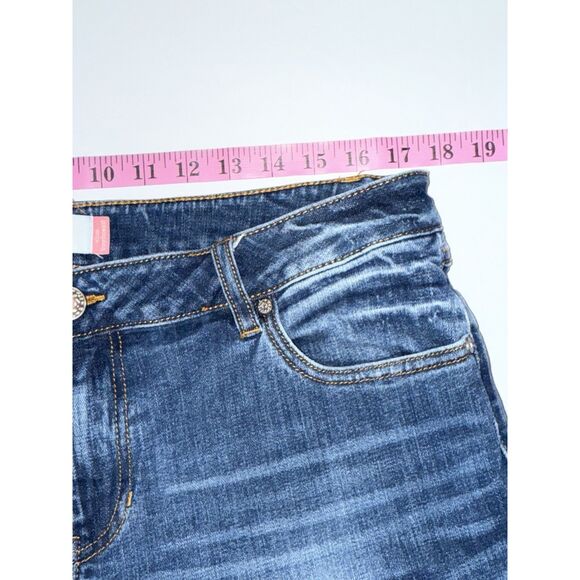 CAbi Jeans Slim Boyfriend Jeans Sz 14 Blue Denim Patchwork Stretch Boho 5308 - Picture 9 of 14